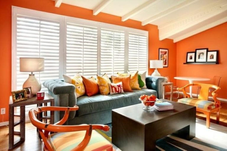 10 Ideas of orange paint colors for living room