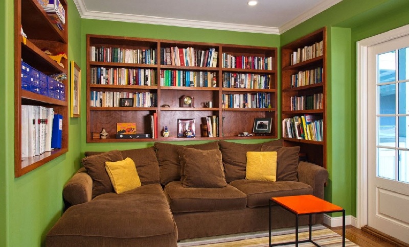 Bookcases In The Living Room Interior