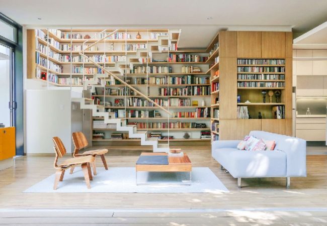 Bookcases In The Living Room Interior