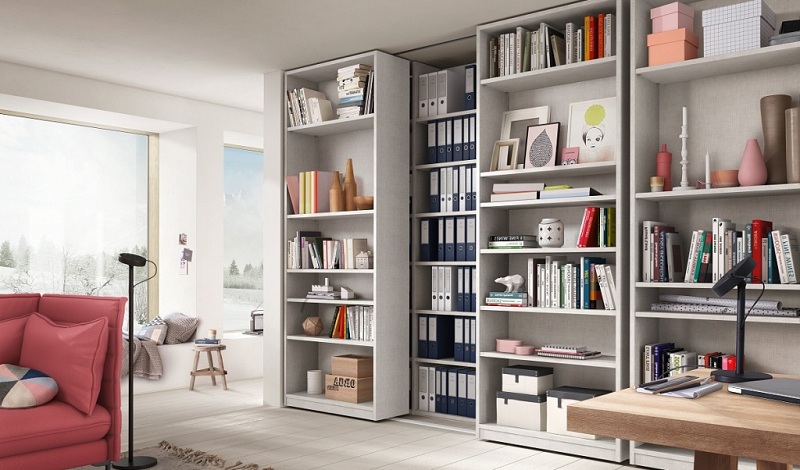 Bookcases In The Living Room Interior