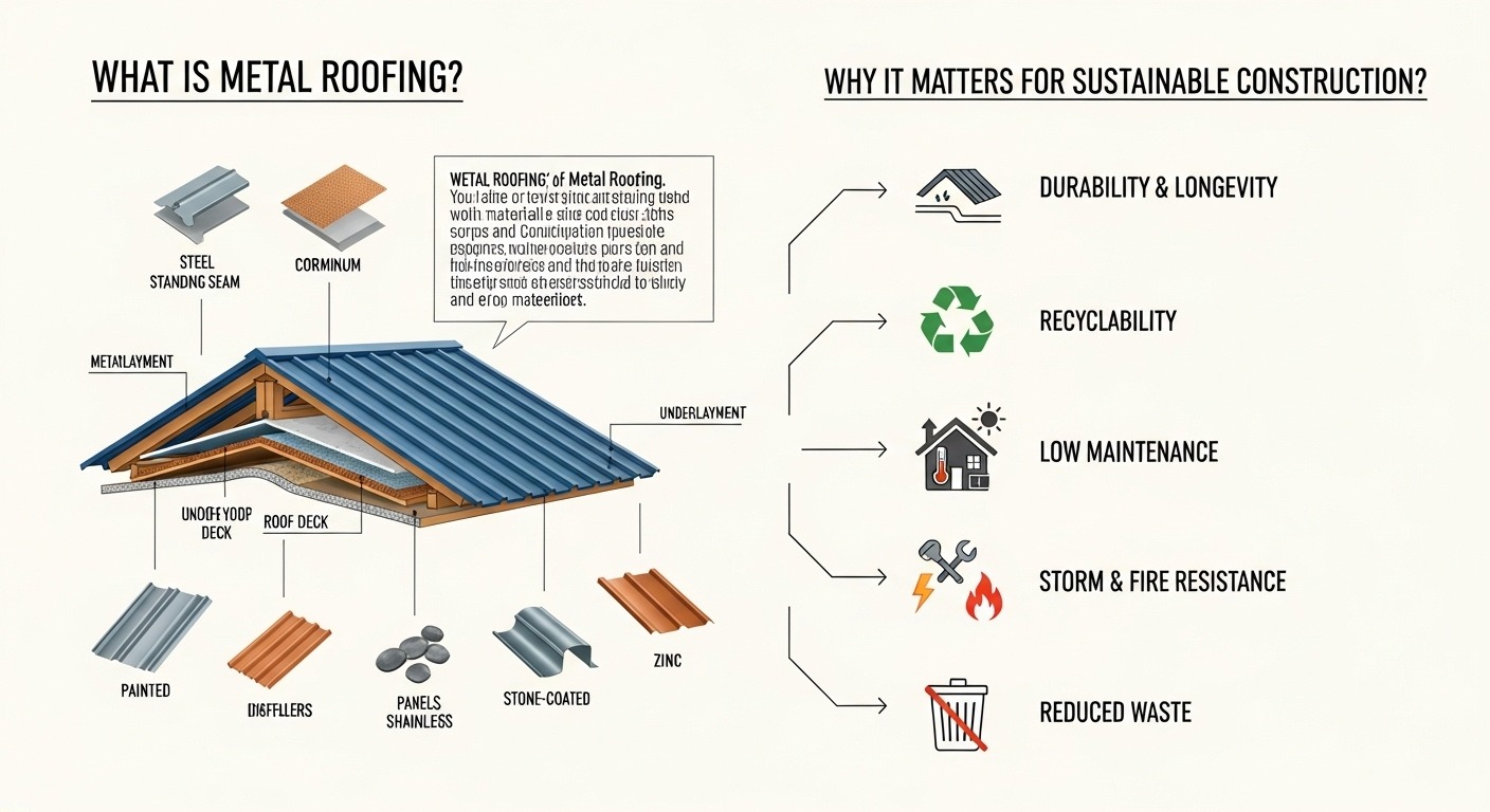 Standing seam metal roof with solar panel system