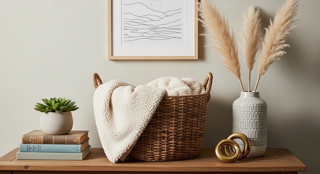 LED strip lighting installed under shelves in modern NYC studio apartment