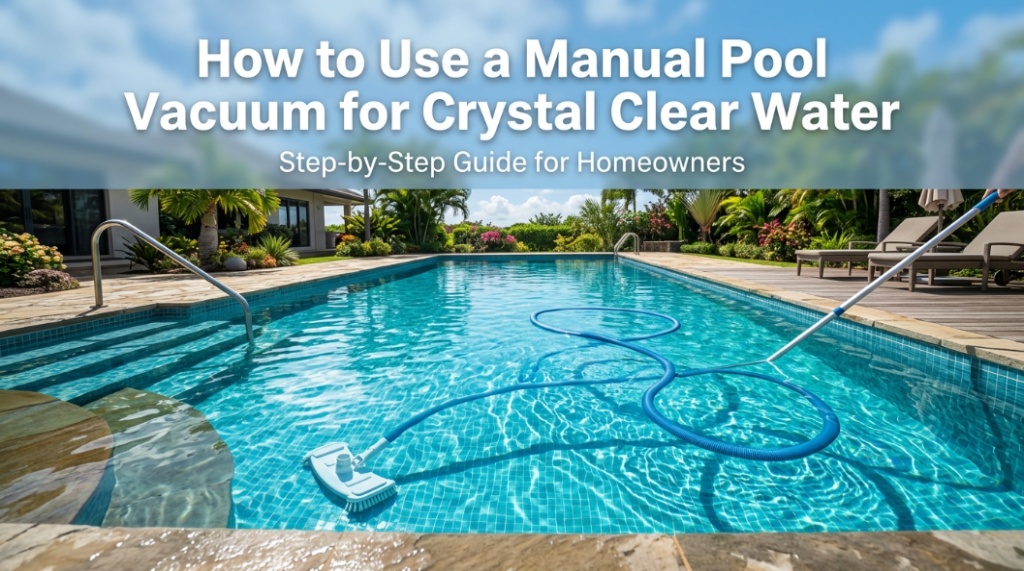 manual pool vacuum cleaning pool floor step by step