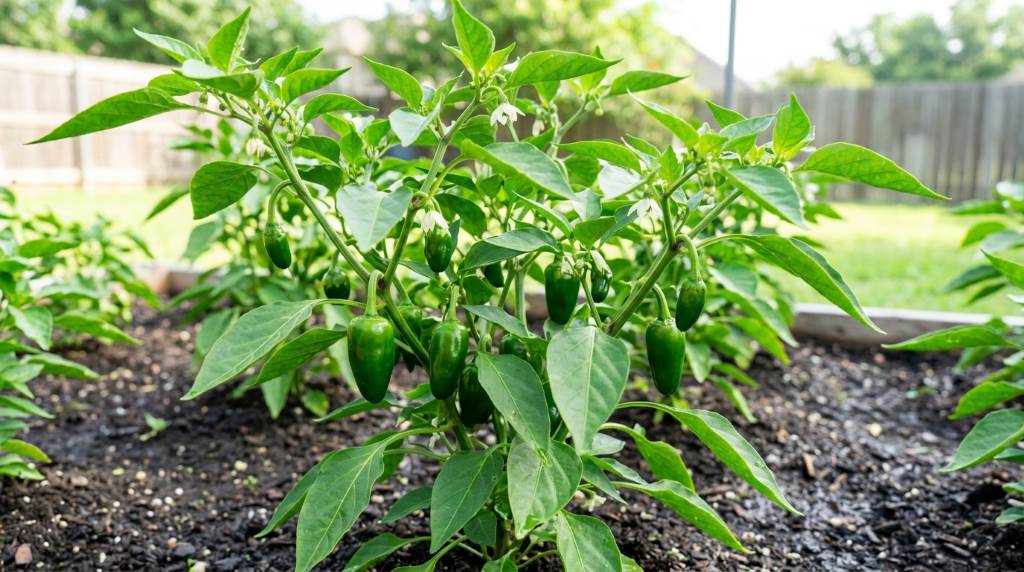 Mid-season pepper fruit development problems in a Texas backyard garden