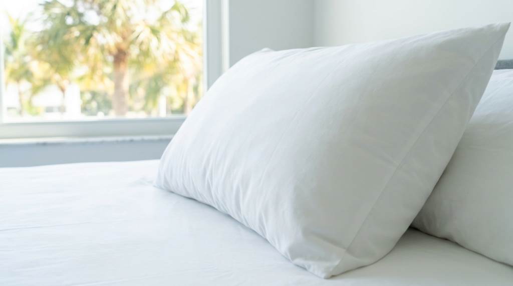 Clean white bedding drying in a humid Miami climate